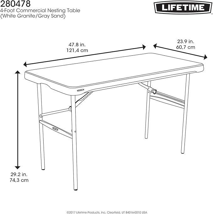 LIFETIME 280478 Commercial Nesting Folding Table