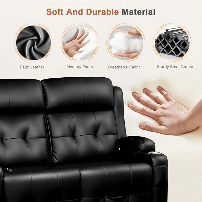 RV Loveseat Recliner Sofa, Massage Wall Hugger Reclining Couch