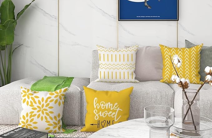 YCOLL Pillow Covers 18x18 Set of 4, Modern Sofa Throw Pillow Cover, Decorative