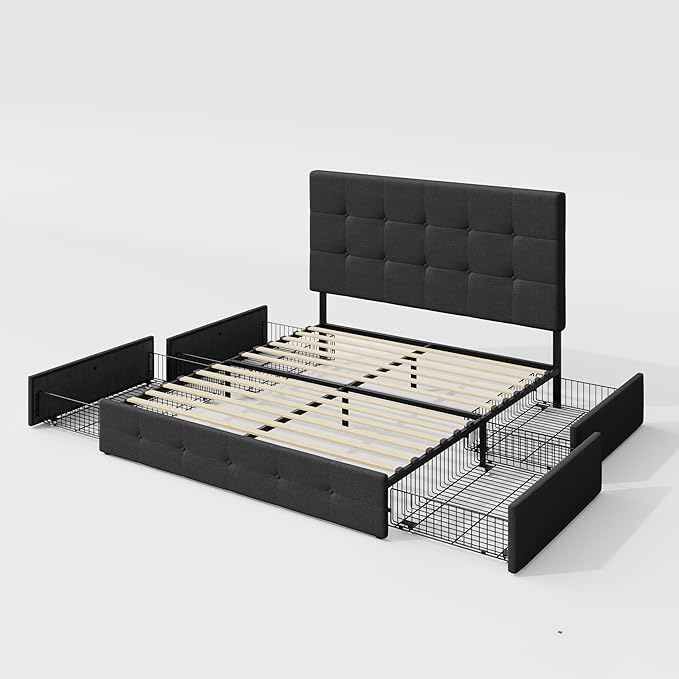 Allewie Upholstered Full Size Platform Bed Frame