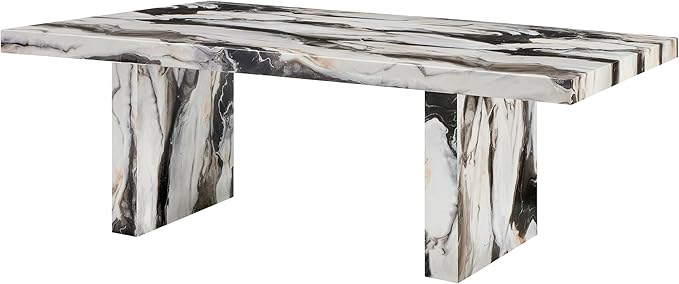 Roundhill Furniture Cavira Modern Faux Marble Dining Table