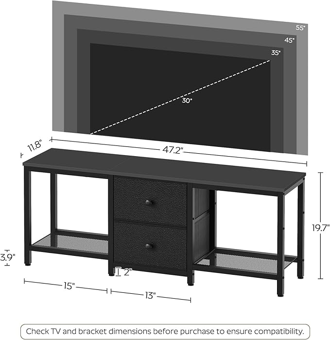 YATINEY TV Stand for TVs up to 55", Entertainment Center