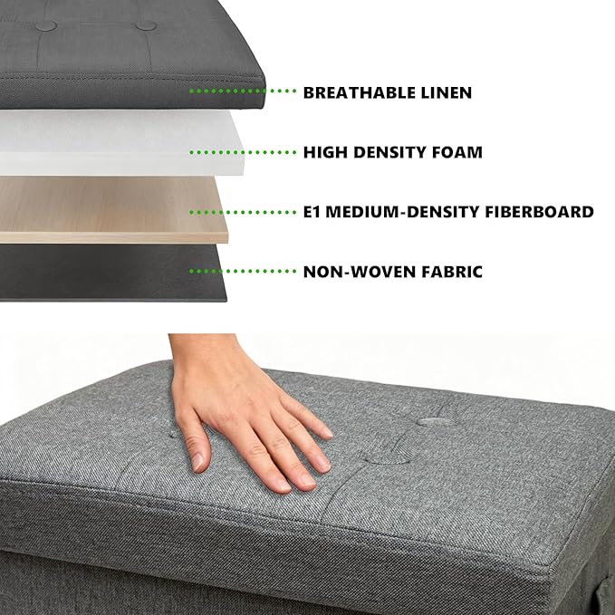 ALASDO Storage Ottoman Footrest Stool Small Ottoman