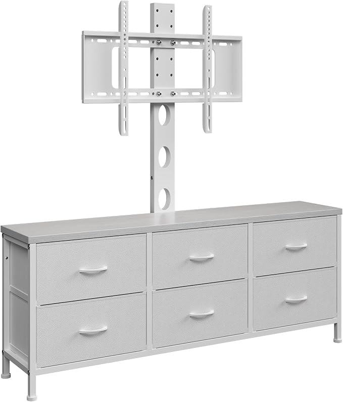 TV Stand with Mount, Fabric Dresser with 6 Drawers