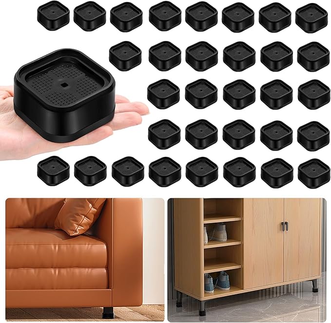 shouwuhho 32 Pack Furniture Risers Adjustable Bed Risers Heavy Duty Lifts