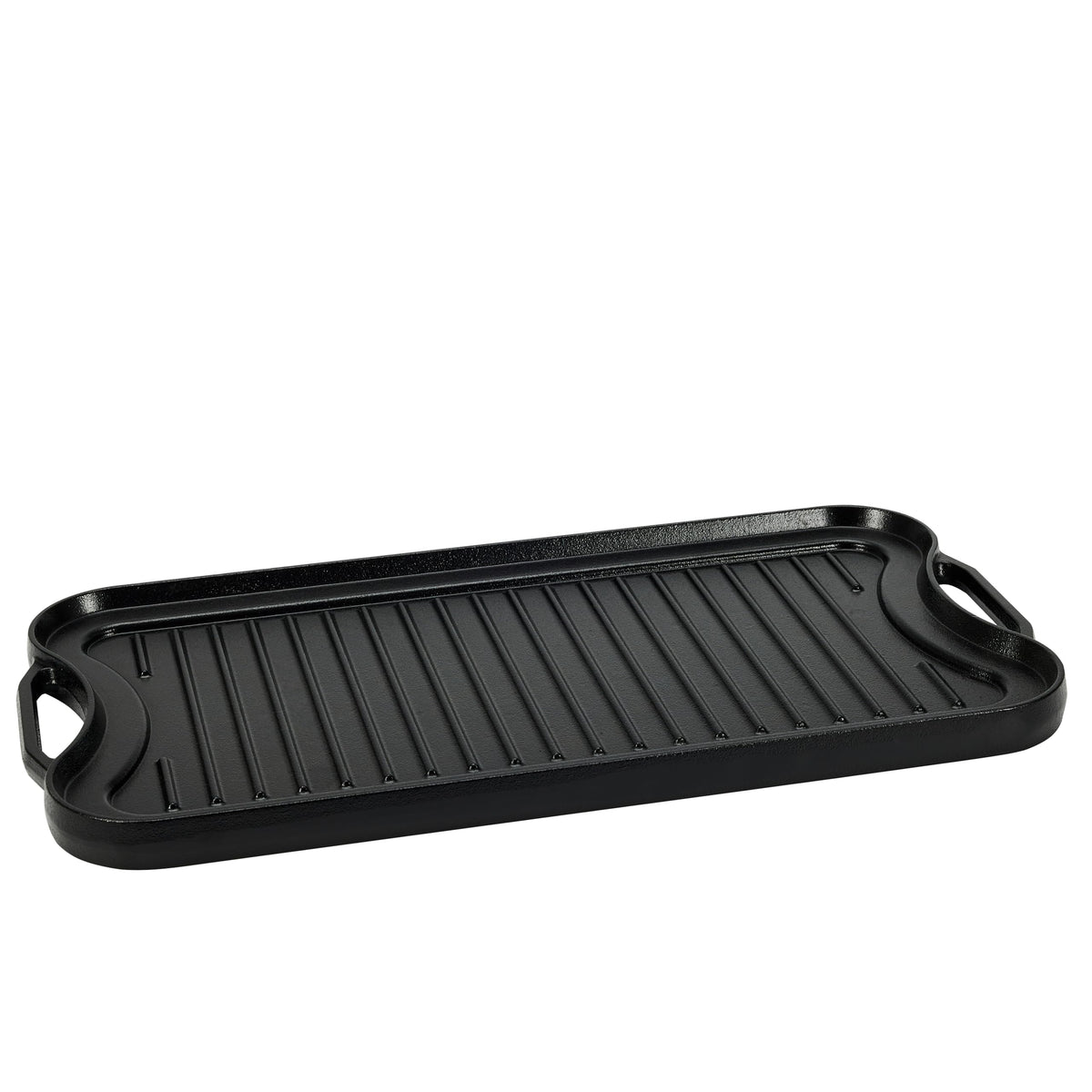 Amazon Basics Pre-Seasoned Cast Iron Reversible Rectangular Grill/Griddle with Even Heat Distribution, Black, 20 x 10.63 x 0.98 inch