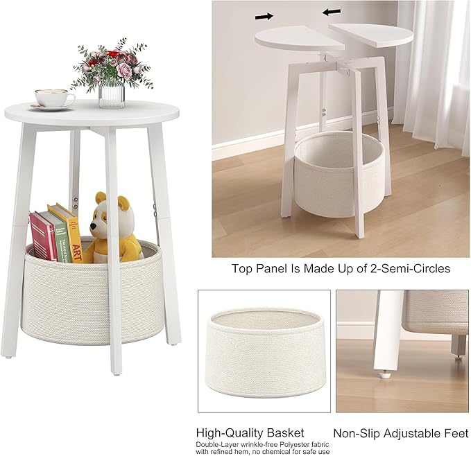 sthmec Small Round Side End Table