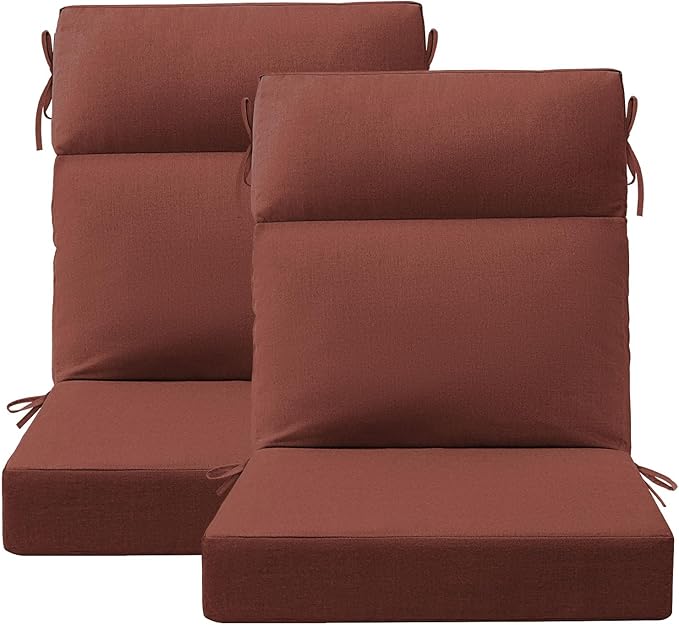 Unimatta Sunbrella Outdoor High Back Chair Cushion Seat Pads, 44 x 21 Inch