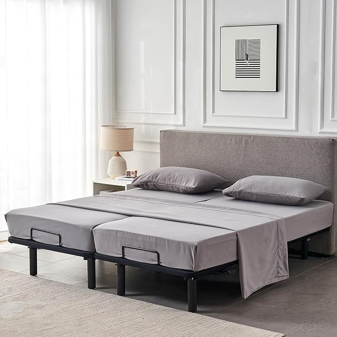 Kingnex Split Queen Sheets for Adjustable Bed Soft 1800 Microfiber 5 Pieces