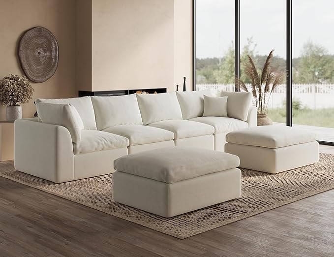 ohllob Corner Seat for Cloud Sectional Couches Living Room, Warm White