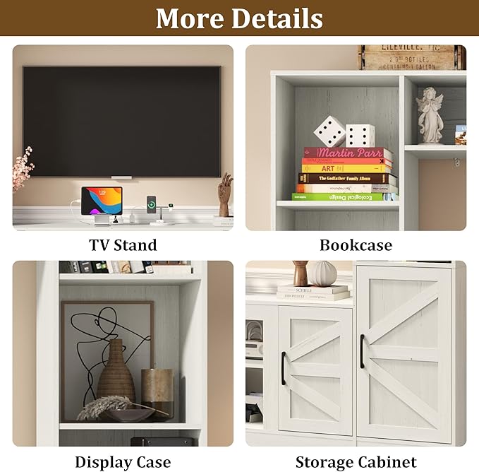 103" TV Stand for TVs up to 75", Wall Unit Multifunctional Entertainment Center