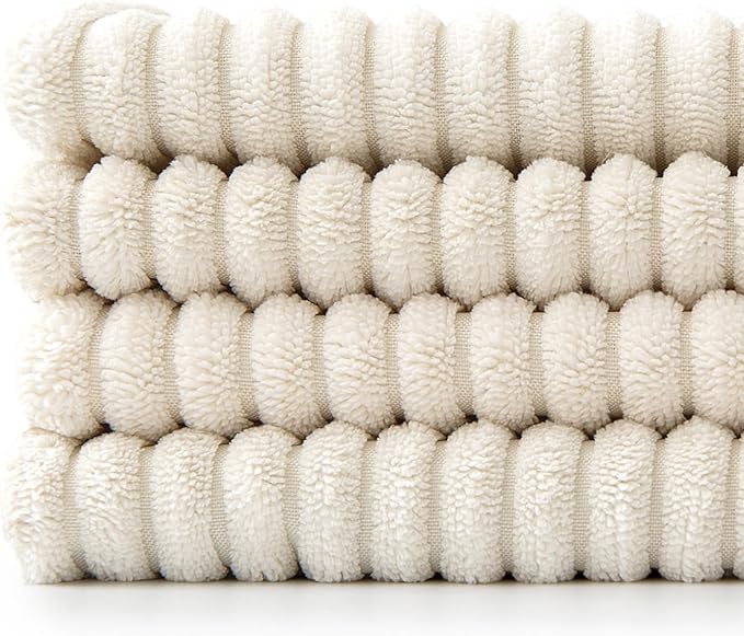 MIULEE Beige Throw Pillow Covers 18x18 Inch Set of 4 Boho Patchwork Cushion