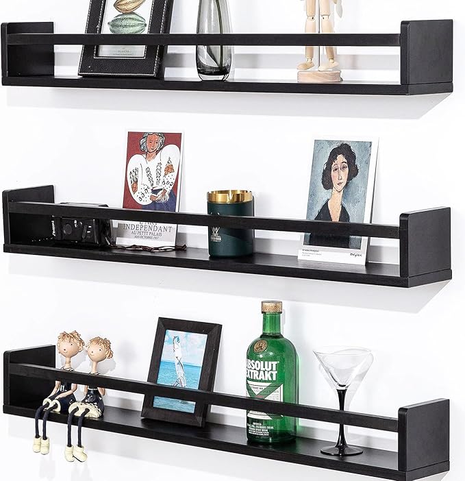 AZSKY Black Nursery Bookshelves