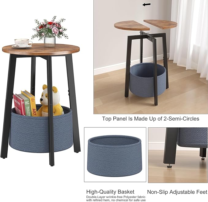sthmec Small Round Side End Table Set of 2