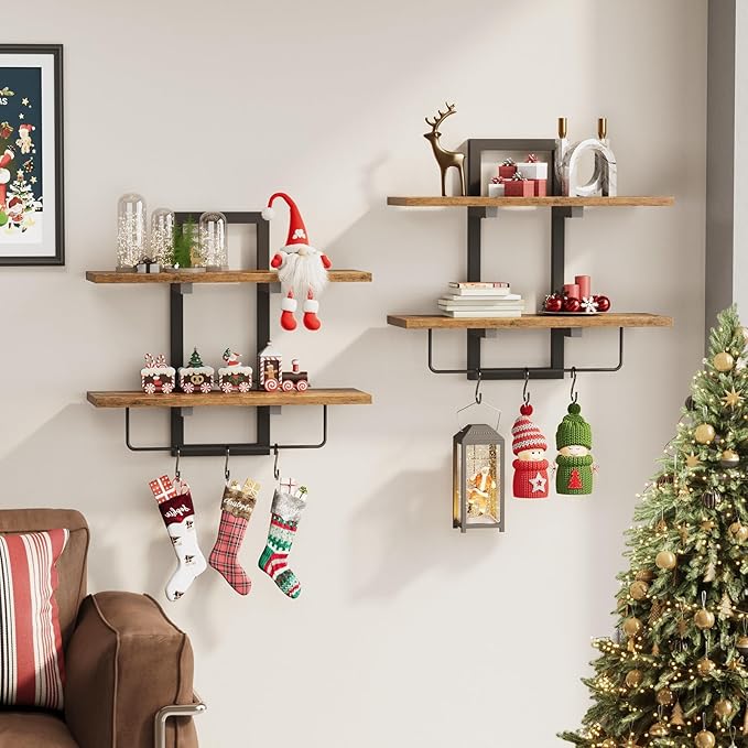 Creso hom Floating Shelves for Wall Set of 2, Wood Wall Shelf