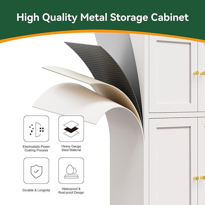 Bevivog Metal Locker Storage Cabinet, Home Accent Cabinets