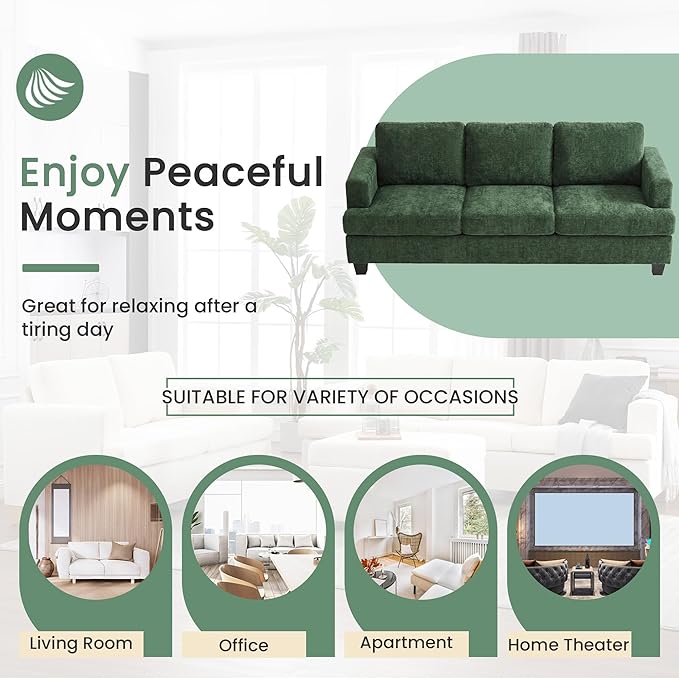 YOUDENOVA 2 Piece Set Comfy Sofa Couch, 3-Seater Sofa * 2
