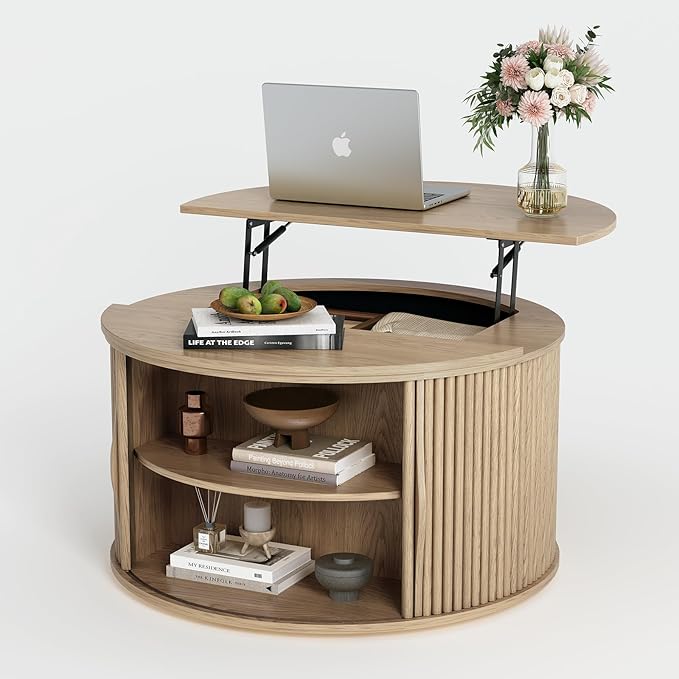 JOINICE 31.5" Round Lift Top Coffee Table