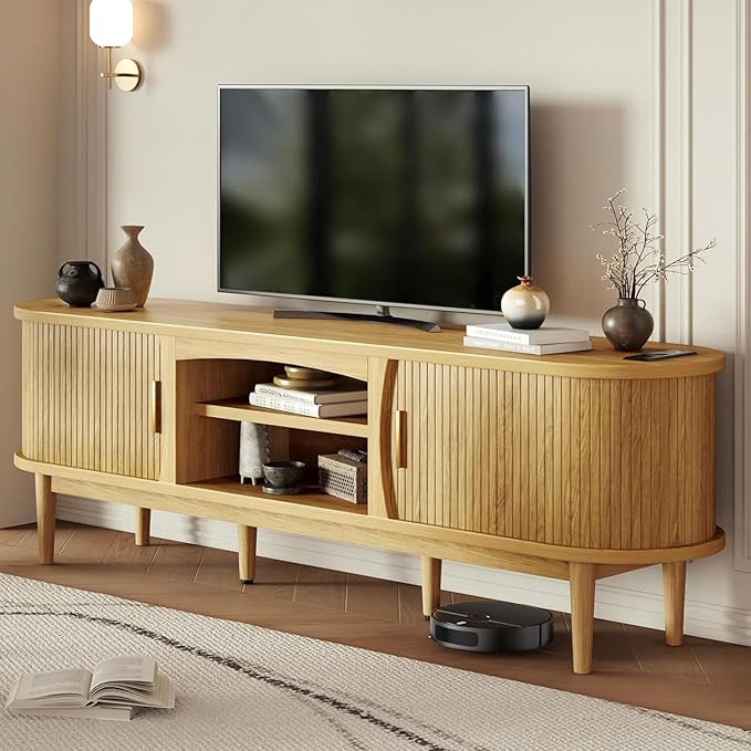 Decofy Mid Century TV Stand for TVs up to 80 Inches, Entertainment Center