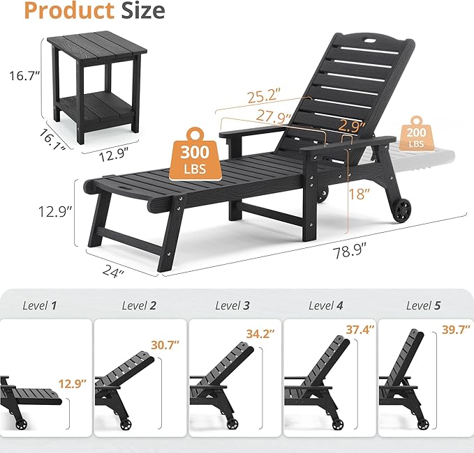 LUE BONA Outdoor Lounge Chair Set