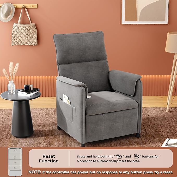 Recliner Chair,Electric Adjustable Chenille Recliner