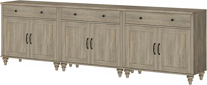 WAMPAT Farmhouse TV Stand for 100 Inch TV, 3-in-1 TV Console Table for