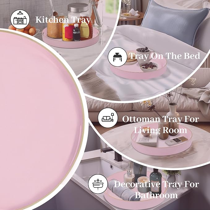 MAONAME 13" Round Tray, Modern Decorative Trays