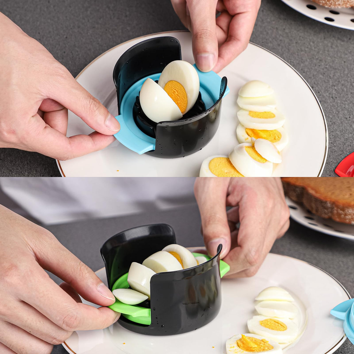 Egg Slicer for Hard Boiled Eggs,4 in 1 Multifunctional Egg Cutter,Strawberry slicer, Strawberry, Tomato, Dicer for Soft Fruit Mushroom Home Use