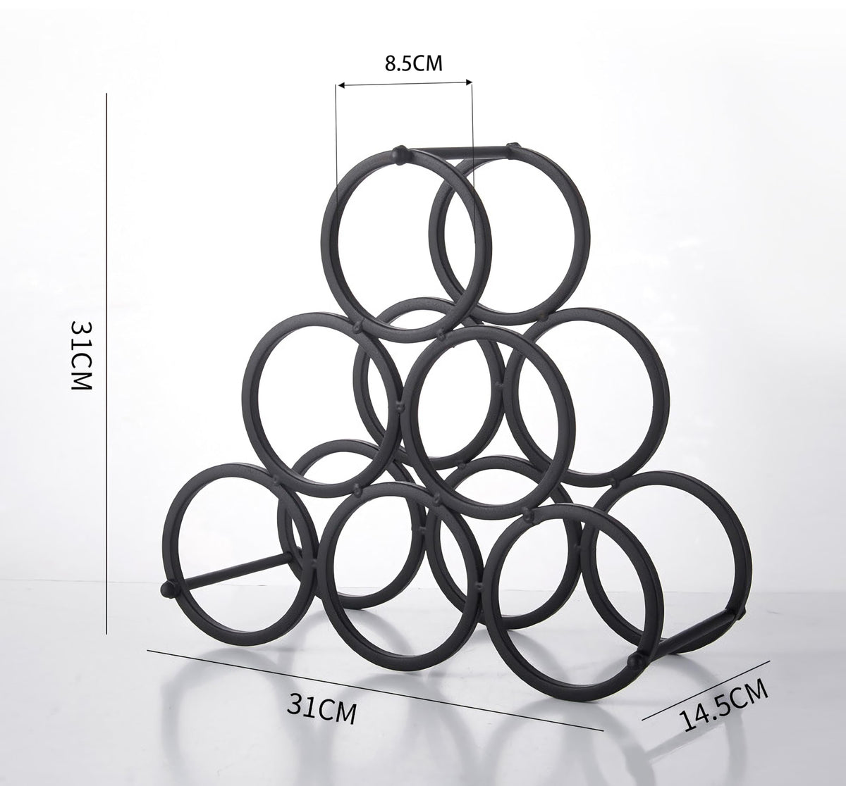 Black Modern Wire Rustic Counter Wine Rack Countertop Table,Metal Wine Rack Inserts for Cabinet Rustic 6 Bottles Wine Storage Holder