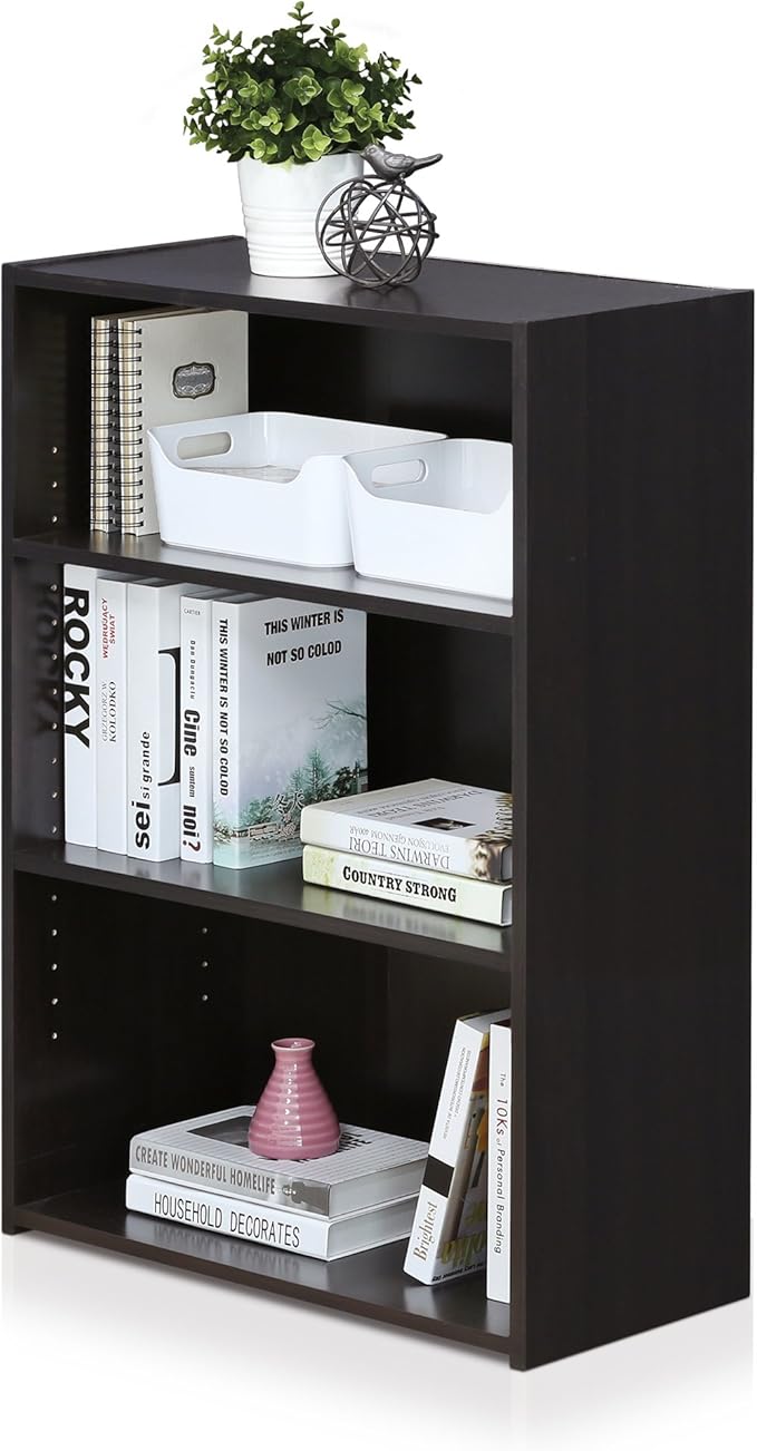 Furinno WRIGHT Book Shelf, 3-Tier Modern Bookshelf, Bookcase