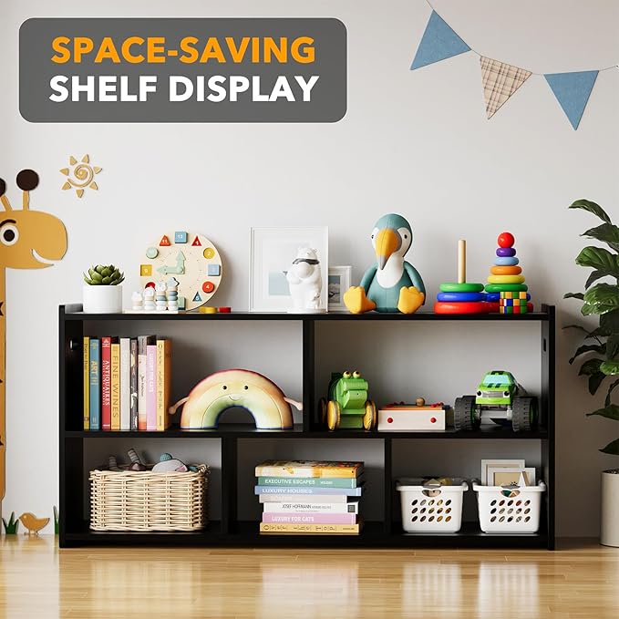 SpaceAid 5-Compartment Bookshelf, Montessori Bookcase