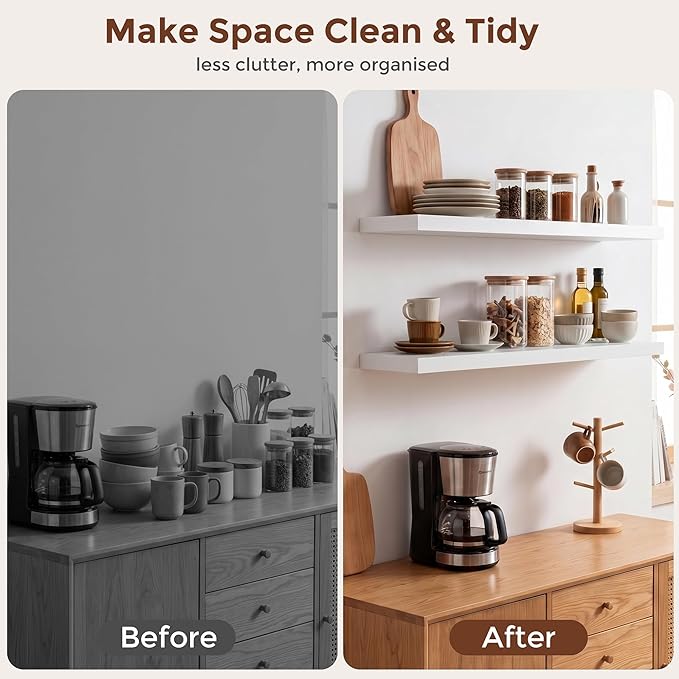 fuqing 40 Inch Floating Shelves | 6.7 Inch Deep White Shelves