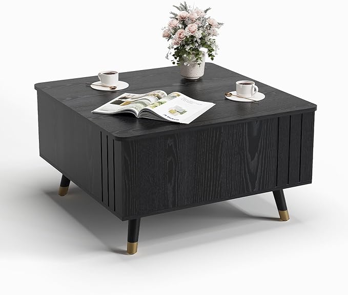 JOINICE Black Lift Top Coffee Table