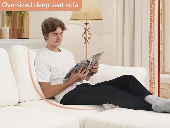 EASE MOOSE Sectional Modular Sofa, Luxury FSC Certified Chenille Comfty Deep
