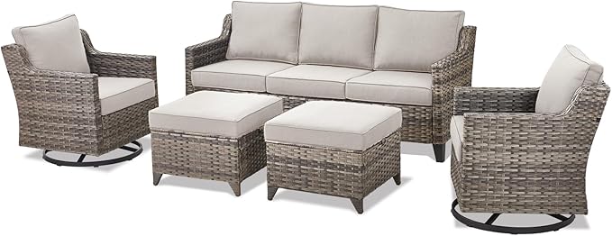 Outdoor Patio Furniture Set-5 Pieces All-Weather Wicker Outdoor Furniture