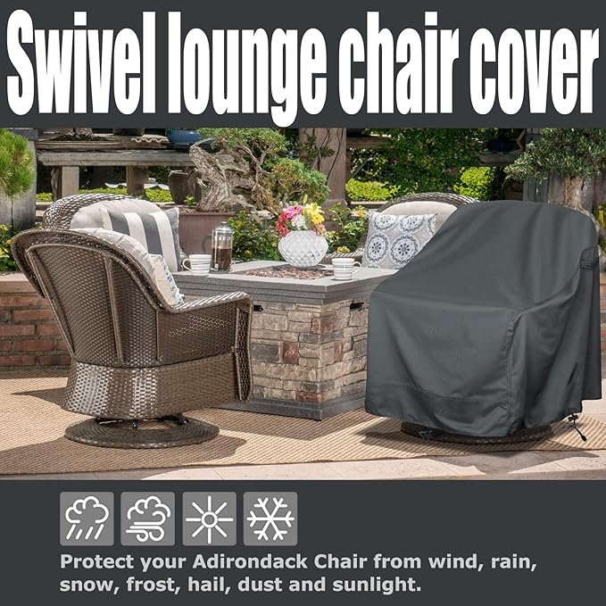 Outdoor Swivel Lounge Chair Cover 1 Pack, Waterproof Heavy Duty Outdoor Patio