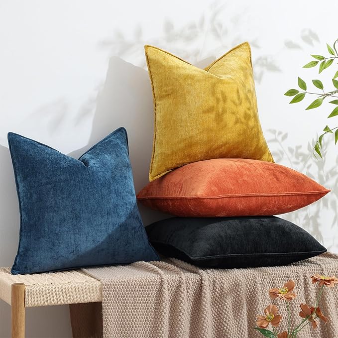 decorUhome Summer Couch Euro Sham Throw Pillow Covers 24x24 Set of 2,