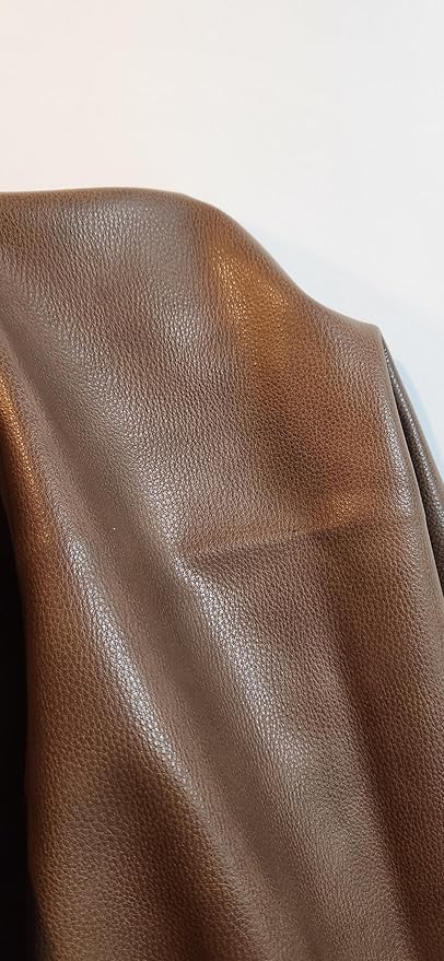 Walnut Brown Soft Faux Leather Fabric PU Peta Approved Vegan Leather Sheet by