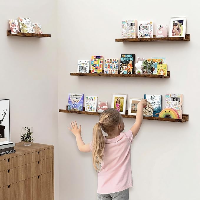 Floating Shelves for Wall, 36 inch Wood Floating Shelves Set of 2, Picture
