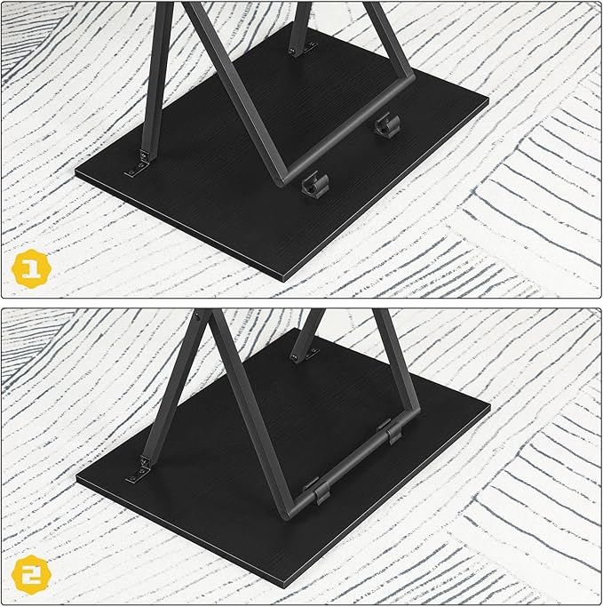 HOOBRO Folding TV Tray Tables, Industrial Snack Desk