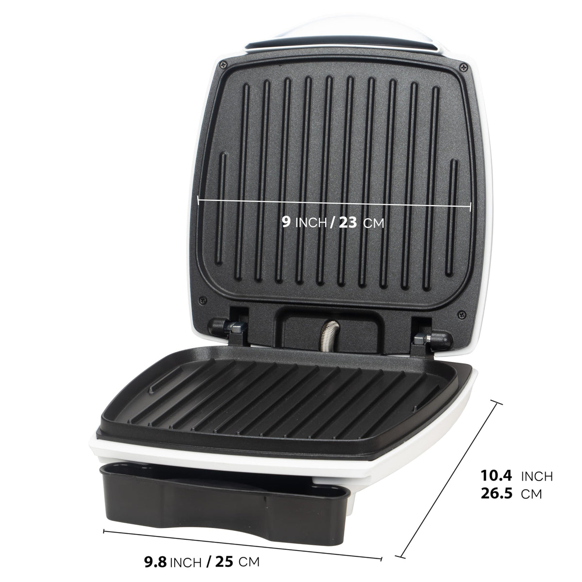 SugarWhisk 2 In 1 Hamburger Grill Maker, Electric Indoor Grill and Panini Press with Non-stick Grill Plates, 1200W, Easy to Clean and Store, White