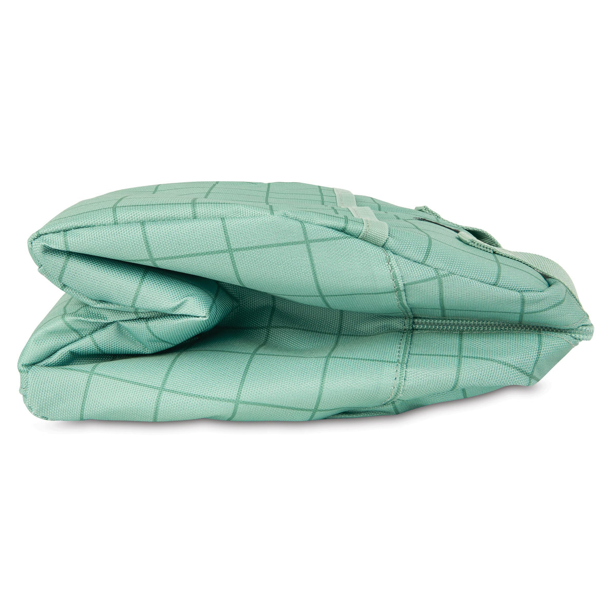 PackIt®️ Freezable Hampton Lunch Bag, Sports Grid Sage, Built with ECOFREEZE® Technology, Collapsible, Reusable, Zip Closure with Front Pocket and Shoulder Straps, Designed for Fresh Office Lunches
