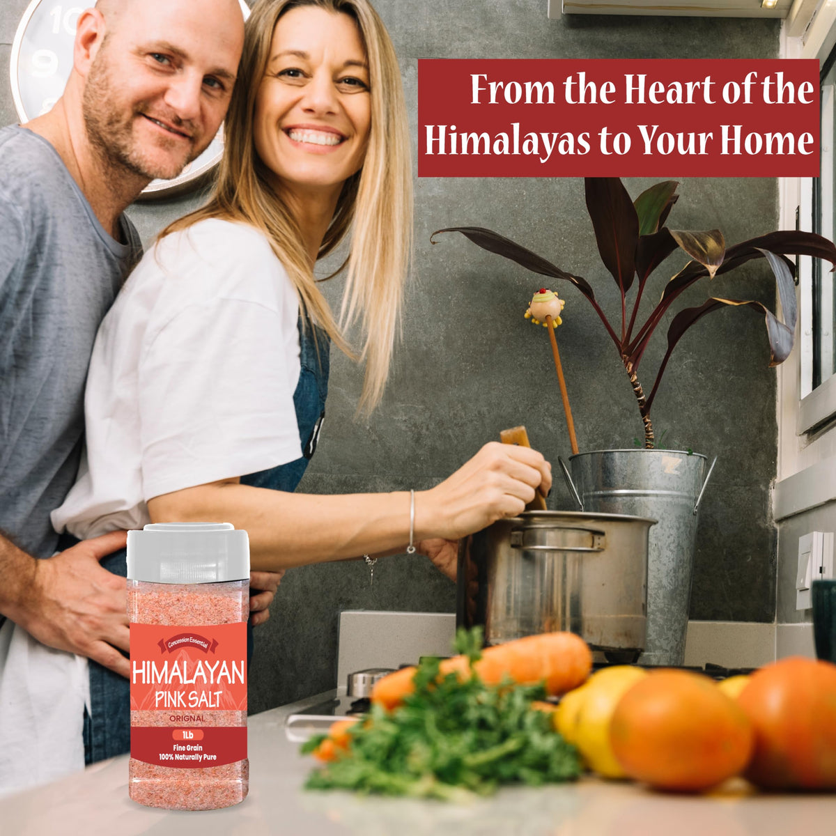 Concession Essentials- Himalayan Fine Grain Pink Salt (1lb) Includes a 3" Wooden Scoop