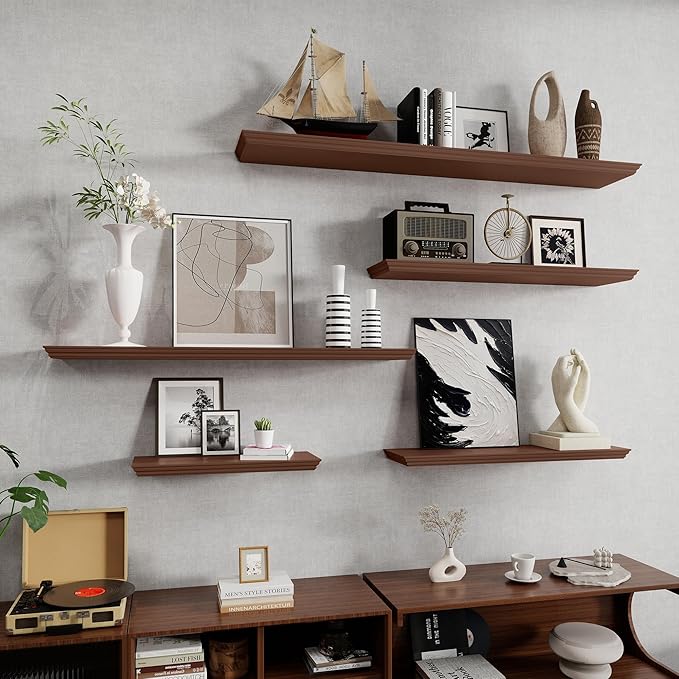 Fun Memories Floating Shelves 32 Inch Long, 9.3 Inch Deep Classic Crown Molding