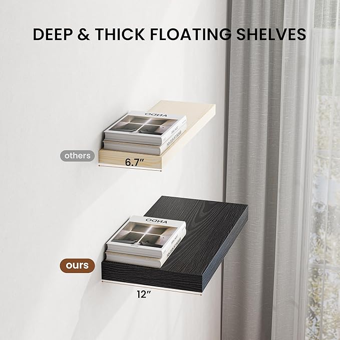 Dreamland 55" Floating Shelves for Wall, Wall-Mounted Shelves for Bedroom