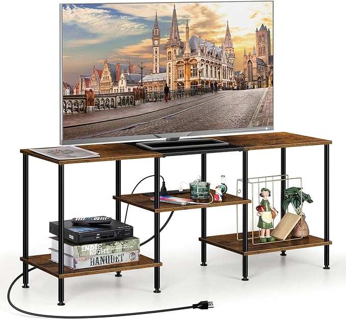 OYEAL Small TV Stand for Bedroom up to 50 inch Farmhouse TV Media Entertainment
