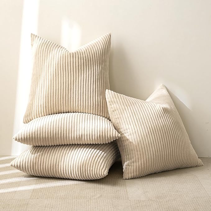 MIULEE Boho Farmhouse Throw Pillow Covers 18x18 Inch Set of 4 Mordern Nordic