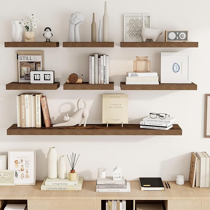 Acovy 16 Inch Floating Shelves, Wooden Shelves