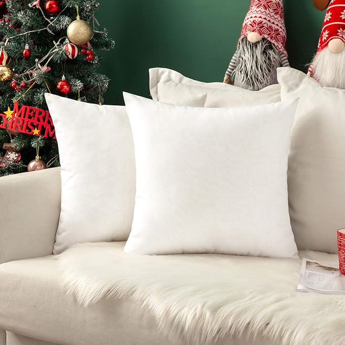 MIULEE Pack of 2 Decorative Outdoor Solid Waterproof Throw Pillow Covers Faux