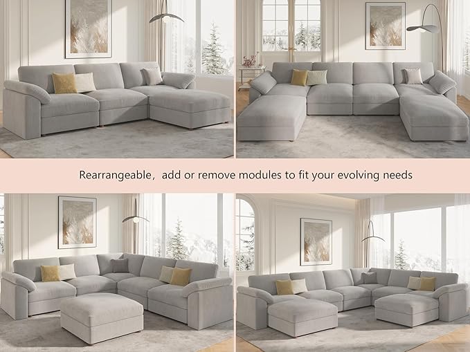 EASE MOOSE Oversized Modular Sectional Sofa, Extra Large U Shape Sectional